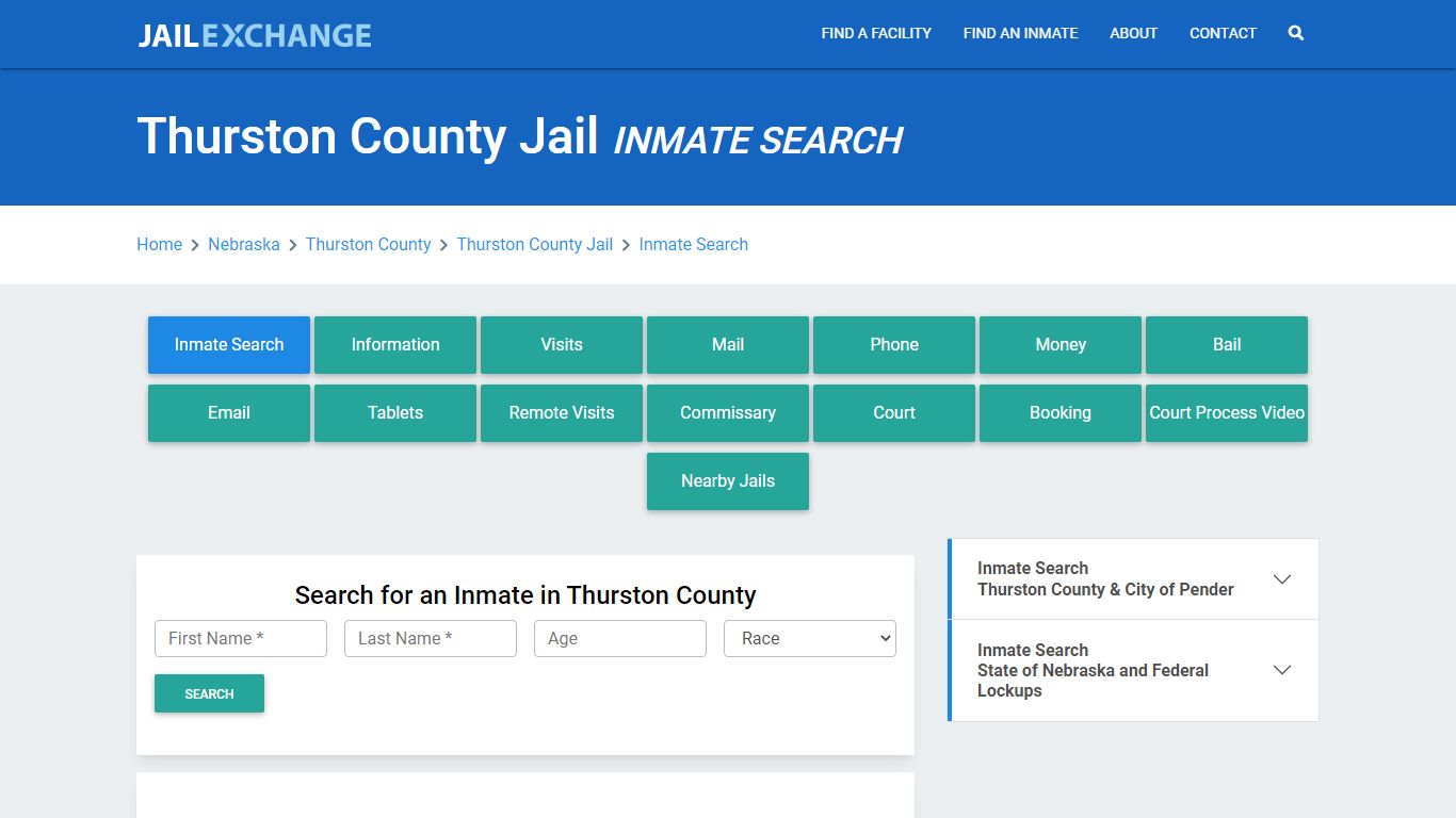 Thurston County Jail, NE Inmate Search: Roster & Mugshots